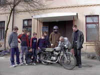 The coterie Young motor-cyclist